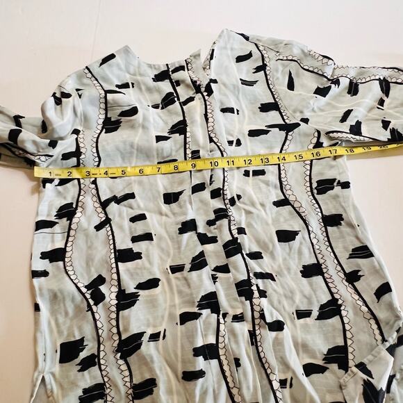 Reiss Sienna Snake Print Long Sleeve Top Size 4 Cream Multi - Picture 9 of 11